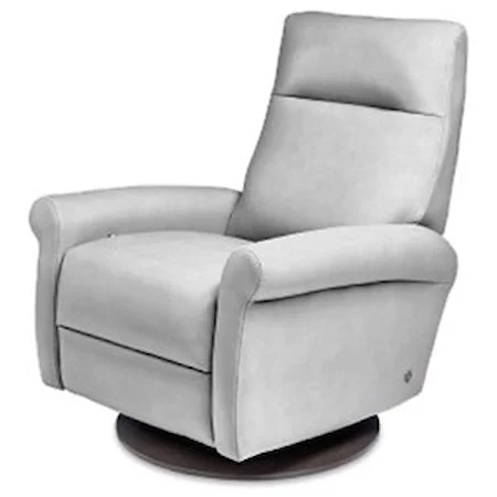 Contemporary Recliner with Rolled Arms